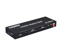 AUBEST Video Switcher, 6 In And Two Out Matrix HD Resolution 4K60HZ Output 6X2 Matrix Video Switching Splitter