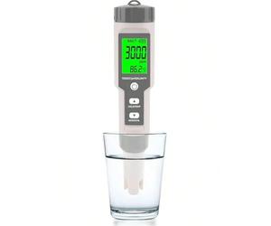 AUBEST Water Quality Tester, Digital Aquarium Salt Tester, 5-in-1 Salinity Meter With PH, TDS, EC, And Temperature, Accurate Pool And Saltwater Testing Tool