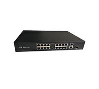 AUBEST Webcam, 1U Chassis 16 Port POE Switch 2ch Gigabit Uplink Network Ethernet With 1 Port 1000M SFP Slot