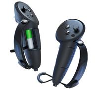 Aubika Controller Grips Cover for Meta Quest 3S/ Oculus Quest 3 Accessories, with Battery Opening Cover, Protector in VR (Black)