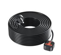 Aubiwe 10 Meters Extension Lead Outdoor, Heavy Duty Extension Cord with One-Piece Moulded Design Plug And Cable, Leak-Proof Single Plug Socket 13A, Weatherproof for Garden, Garage, Workshop Use Black