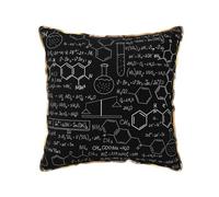 AUBKFELD Abstract Science Chemistry Printed Velvet Cushion Cover 45x45 CM with Gold Edging Strip, Square Pillowcase Soft Throw Pillow Covers Case Decorative for Living Room Sofa Couch Bed Bench