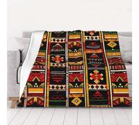 AUBKFELD African Ethnic Pattern Printed Flannel Blanket 125x100 CM, Soft & Warm Throw Blanket for Sofa/Couch/Bed/Car, Gifts for Audlts Women Men