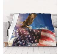 AUBKFELD American USA Flag Eagle Art Printed Flannel Blanket 102x76 CM, Soft & Warm Throw Blanket for Sofa/Couch/Bed/Car, Gifts for Audlts Women Men