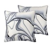 AUBKFELD black and white paint mixed Printed 2-PCS Cushion Cover Square Pillowcase 55 Soft Linen Throw Pillow Covers Case Decorative for Living Room Sofa Couch Bed Bench