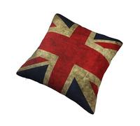 AUBKFELD British Flag Printed Cushion Covers 30x30 Cm Set Of 1 Pcs - Square Plush Pillow Cases Pillowcases For Sofa Bed Couch Home Office Car Decor
