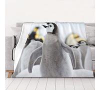 AUBKFELD Cute Penguin Animal Pattern Printed Flannel Blanket 150x125 CM, Soft & Warm Throw Blanket for Sofa/Couch/Bed/Car, Gifts for Audlts Women Men