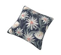 AUBKFELD Daisy Printed Cushion Covers 30x30 Cm Set Of 1 Pcs - Square Plush Pillow Cases Pillowcases For Sofa Bed Couch Home Office Car Decor