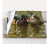 AUBKFELD domestic duck Printed Flannel Blanket 125x100 CM, Soft & Warm Throw Blanket for Sofa/Couch/Bed/Car, Gifts for Audlts Women Men