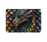 AUBKFELD Dragon Scale Printed Door Mat 60x40 CM - Flannel Non-Slip Floor Mat Doormats for Home Entrances and Pet-Friendly Spaces
