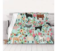 AUBKFELD Farm Animal Printed Flannel Blanket 200x150 CM, Soft & Warm Throw Blanket for Sofa/Couch/Bed/Car, Gifts for Audlts Women Men