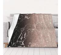 AUBKFELD Marble Color Rose Gold Printed Flannel Blanket 102x76 CM, Soft & Warm Throw Blanket for Sofa/Couch/Bed/Car, Gifts for Audlts Women Men