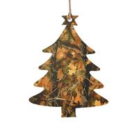AUBKFELD Trees Camoflauge Printed Wooden Christmas Tree-Shape Christmas Decorations 2 PCS Christmas Tree Decorations Holiday Hanging Decor
