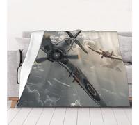 AUBKFELD World War 2 Aircraft Airplane Printed Flannel Throw Blanket 127x102 Cm - Soft Warm Blankets Throw For Bed Couch Office Travel Beach Picnic
