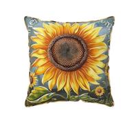AUBKFELD You Are My Sunshine Sunflower Printed Velvet Cushion Cover 45x45 CM with Gold Edging Strip, Square Pillowcase Soft Throw Pillow Covers Case Decorative for Living Room Sofa Couch Bed Bench