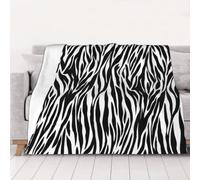 AUBKFELD Zebra Print Printed Flannel Blanket 150x125 CM, Soft & Warm Throw Blanket for Sofa/Couch/Bed/Car, Gifts for Audlts Women Men