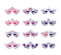 Aublinto 12 Pcs Creative Facial Art Stencil Set Facial Painting Hollow Graffiti Templates 20CM x 10.4CM
