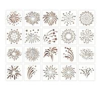 Aublinto 20 Pcs Creative Firework Stencil Set Hollow Painting Art Templates Graffiti Templates for DIY Projects 10CM x 10CM