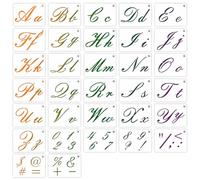 Aublinto 32 Pcs Versatile Painting Art Craft Stencils Kits Kit Alphabet Number Symbol Templates 18CM x 8.7CM