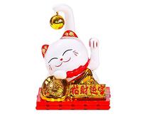 Aublinto Car Dashboard Ornament, Creative Lucky Money Cat Ornament Solar Powered Cat Statue Wobble Figure Car Toy Cute Desktop Ornament Mini Car Ornament for Home Office Car