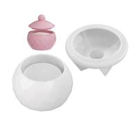 Aublinto Craft DIY Box Resin Mould Silicone Moulds Epoxy Resin Storage Jars Casting Resin Moulds with Lid Set Round Crystal Drop DIY Epoxy Mould for DIY Crafts Practical Easy to Clean