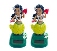 Aublinto Dancing Solar Figure Hula Girl Solar Wiggle Figure Hawaii Girl Figure Car Dashboard Ornaments Doll Car Swinging Head Shake Toy Decor for the Windowsill Office Desk, yellow, standard size