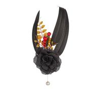 Aublinto Flower Hats Clip Tea Party Corsage Hair Pin Hair Clip Flower Feather Hairpin Butterfly Supplies Dresses Headband Set Valentine's Day Type A