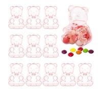 Aublinto Pack of 12 Bear Shaped Candy Boxes, Transparent Blue Candy Box as Party Gift for Children, Clear Plastic Container for Sweets and Small Gifts, Perfect for Birthday Party