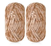 Aublinto Pack of 2 Velvety Baby Wool Super Chunky Chenille Yarn for Knitting and Crocheting DIY Scarves Craft Weaving Yarn Soft Plush Wool Crochet Yarn Wool for Crocheting Socks Hats Scarves Sweaters