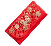 Aublinto Red Envelopes Floral Cutouts Red Packets hongbao- Lucky Money for Lunar New Year Birthdays Weddings Graduations Baby Showers 18cm x 8.7cm Type 1