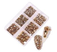 Aublinto Rhinestones for Nails Set Rhinestones Nail Stones 6 Grids AB Crystals Shine Nail Art Make Up DIY Decoration Flatback Round Bead Rhinestone Gemstone Jewellery Diamond Glass Rhinestones