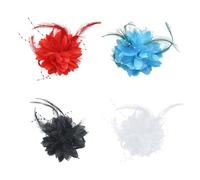 Aublinto Women's Vintage Headband Fascinator Hat Flower Mesh Feathers Hair Accessories Hair Clip Headband Tea Party Wedding Derby Cocktail Headwear for Women Girls Pack of 4