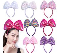 Aublinto Women's Vintage Headband Headbands Boho Wrap Tie Fashionable Hair Bands Elastic Twisted Hair Scarf Pretty Bow Tie Wide Hair Bands for Women Girls Elastic Hair Bands Yoga Turban
