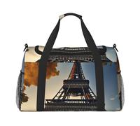 Aubnva Beautiful Eiffel Tower Paris Print Ample Travel Large Capacity Hand Travel Bag Carry On Tote Foldable Travel Totes Bag