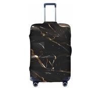 Aubnva Black Gold Marble Print Washable Travel Luggage Cover Personalized Suitcase Protector for Business Leisure