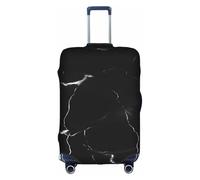 Aubnva Black Marble Print Washable Travel Luggage Cover Personalized Suitcase Protector for Business Leisure