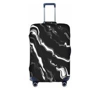 Aubnva Black White Marble Print Print Washable Travel Luggage Cover Personalized Suitcase Protector for Business Leisure