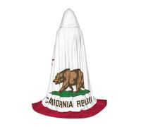 Aubnva California State Flag Print Unisex Hooded Cloak Variety Halloween Cosplay Carnival Comfortable Stylish Robe