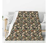 Aubnva Chicken And Rooster Print Print Warm Blanket Couch Soft Blankets Thick Cozy Bedding Camping Traveling Living Room