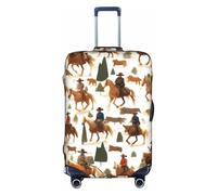 Aubnva Cowboy Ride Horse Print Washable Travel Luggage Cover Personalized Suitcase Protector for Business Leisure