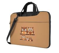 Aubnva Cute Big Brown Cartoon Owls Print Lightweight Versatile Office Work Bag Stylish And Functional Laptop Bag Women Men