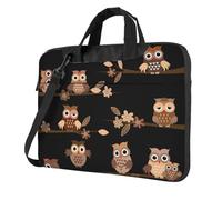 Aubnva Cute Brown Cartoon Owls Print Lightweight Versatile Office Work Bag Stylish And Functional Laptop Bag Women Men