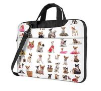 Aubnva Cute Chihuahua Pug Pattern Print Lightweight Versatile Office Work Bag Stylish And Functional Laptop Bag Women Men