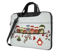 Aubnva Cute Christmas Owls On Branch Print Lightweight Versatile Office Work Bag Stylish And Functional Laptop Bag Women Men