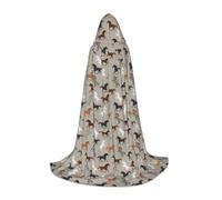 Aubnva Cute Horse Print Unisex Hooded Cloak Variety Halloween Cosplay Carnival Comfortable Stylish Robe
