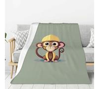 Aubnva Cute Monkey Print Warm Blanket Couch Soft Blankets Thick Cozy Bedding Camping Traveling Living Room