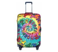 Aubnva Dancing Thanksgiving Bear Print Washable Travel Luggage Cover Personalized Suitcase Protector for Business Leisure