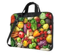 Aubnva Fresh Fruits And Vegetables Print Lightweight Versatile Office Work Bag Stylish And Functional Laptop Bag Women Men