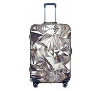 Aubnva Glitter Abstract Diamond Crystal Pattern Print Washable Travel Luggage Cover Personalized Suitcase Protector for Business Leisure