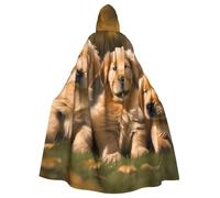 Aubnva Golden Retriever Dogs Puppies Pets Print Lightweight And Breathable Unisex Cloak For Halloween Cosplay Full Length Hooded